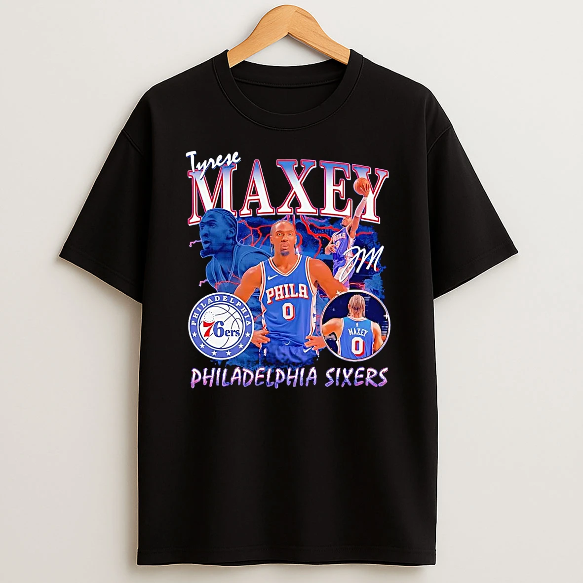 Tyrese Maxey Player Collage Philadelphia 76ers Shirts