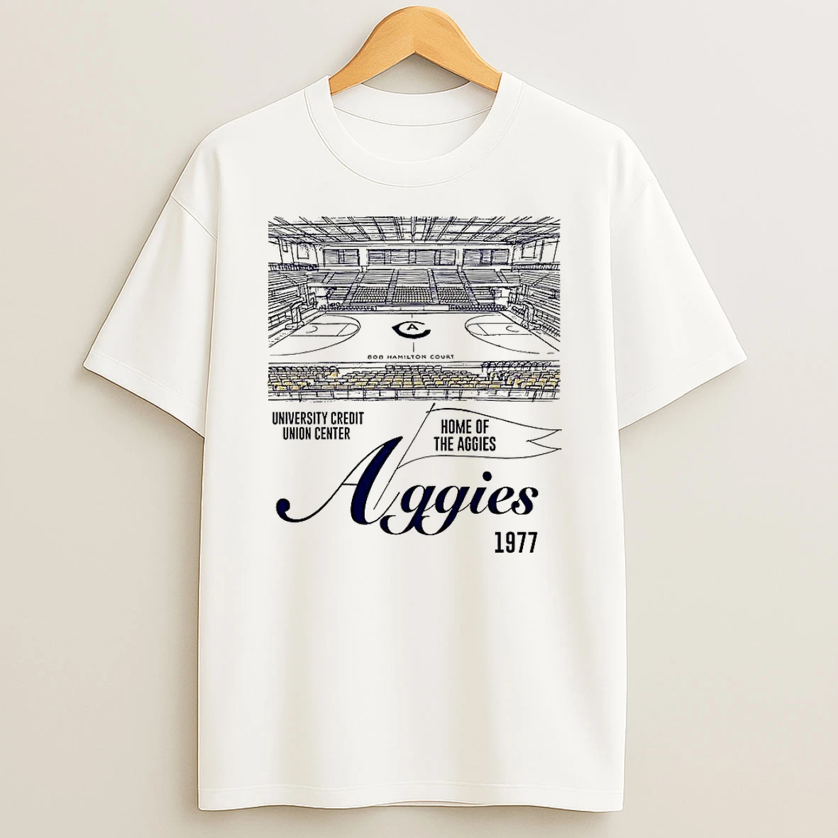 Uc Davis Aggies Basketball Bob Hamilton Court Home Of Aggies 1977 Sketch Shirts