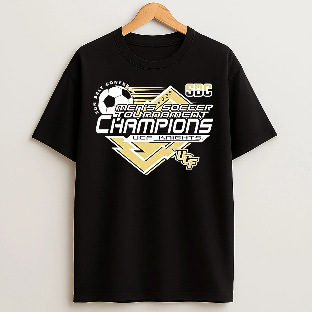 Ucf Knights 2025 Sun Belt Conference Mens Soccer Tournament Champions T Shirts