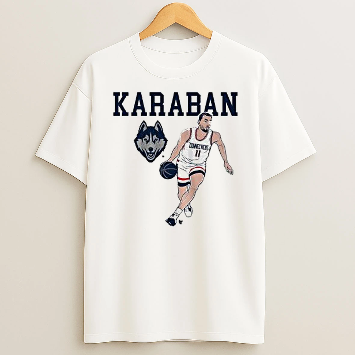 Uconn Basketball Alex Karaban Name Pose 2025 Shirts