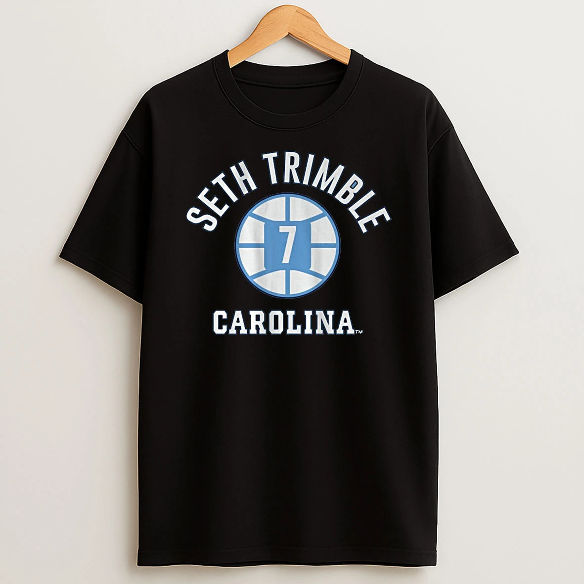 Unc North Carolina Tar Heels Basketball Seth Trimble Name Number Ball Shirts