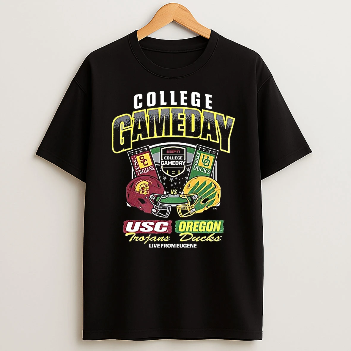 Usc Trojans Vs Oregon Ducks 2025 College Gameday Ticket Shirts