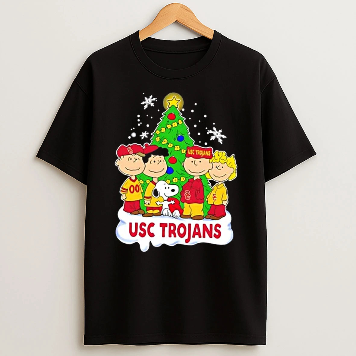 Usc Trojans X Peanuts Snoopy And Friends Christmas Tree Shirts