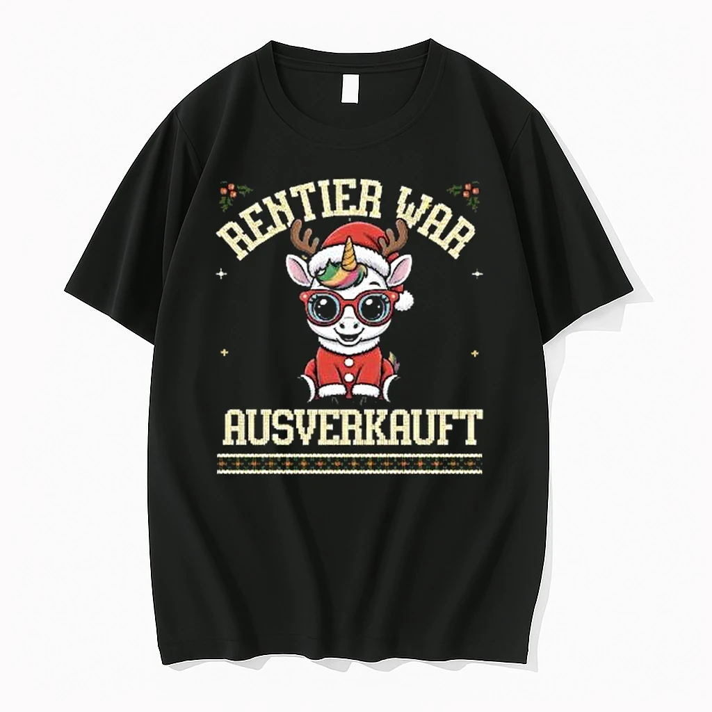 Unicorn Rentier War Ausverkauft Ugly Christmas Shirts