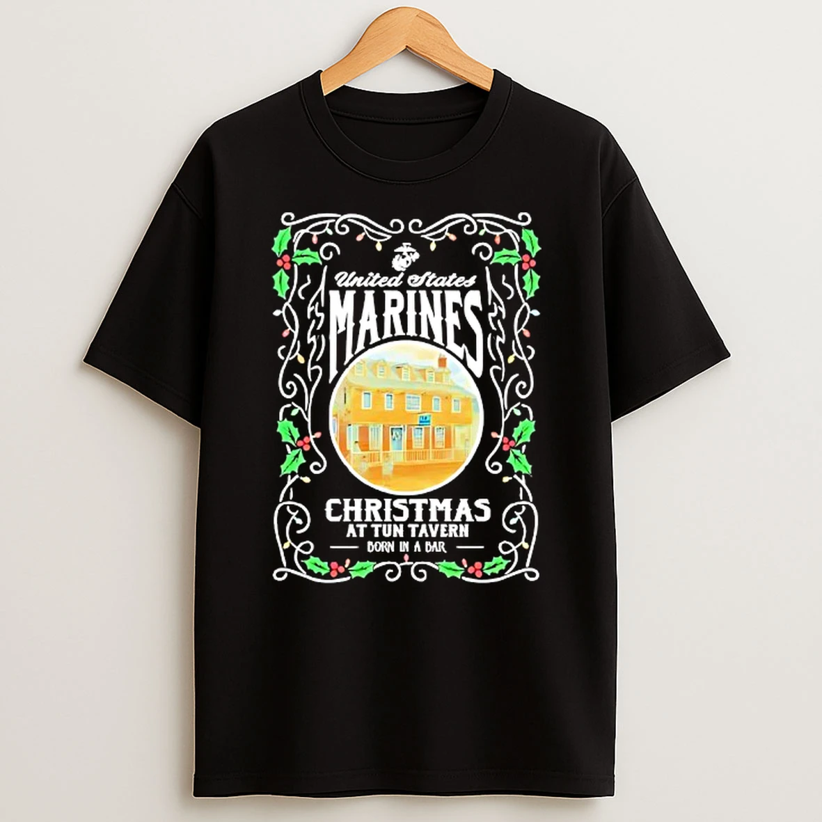 United States Marines Christmas At Tun Tavern Born In A Bar Shirts