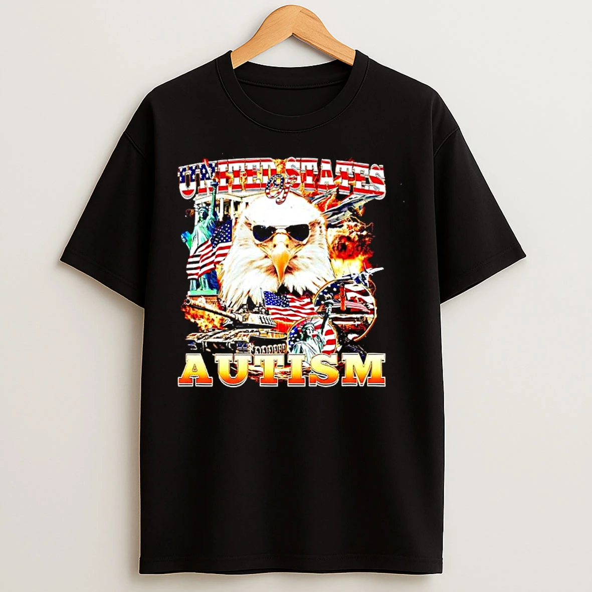 United States Of Autism Eagle America Graphic T Shirts