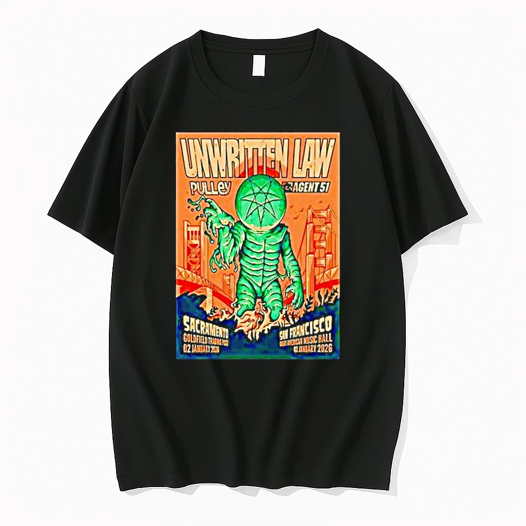 Unwritten Law Jan 2 2026 Sacramento Ca And Jan 3 2026 San Francisco Ca Shirts