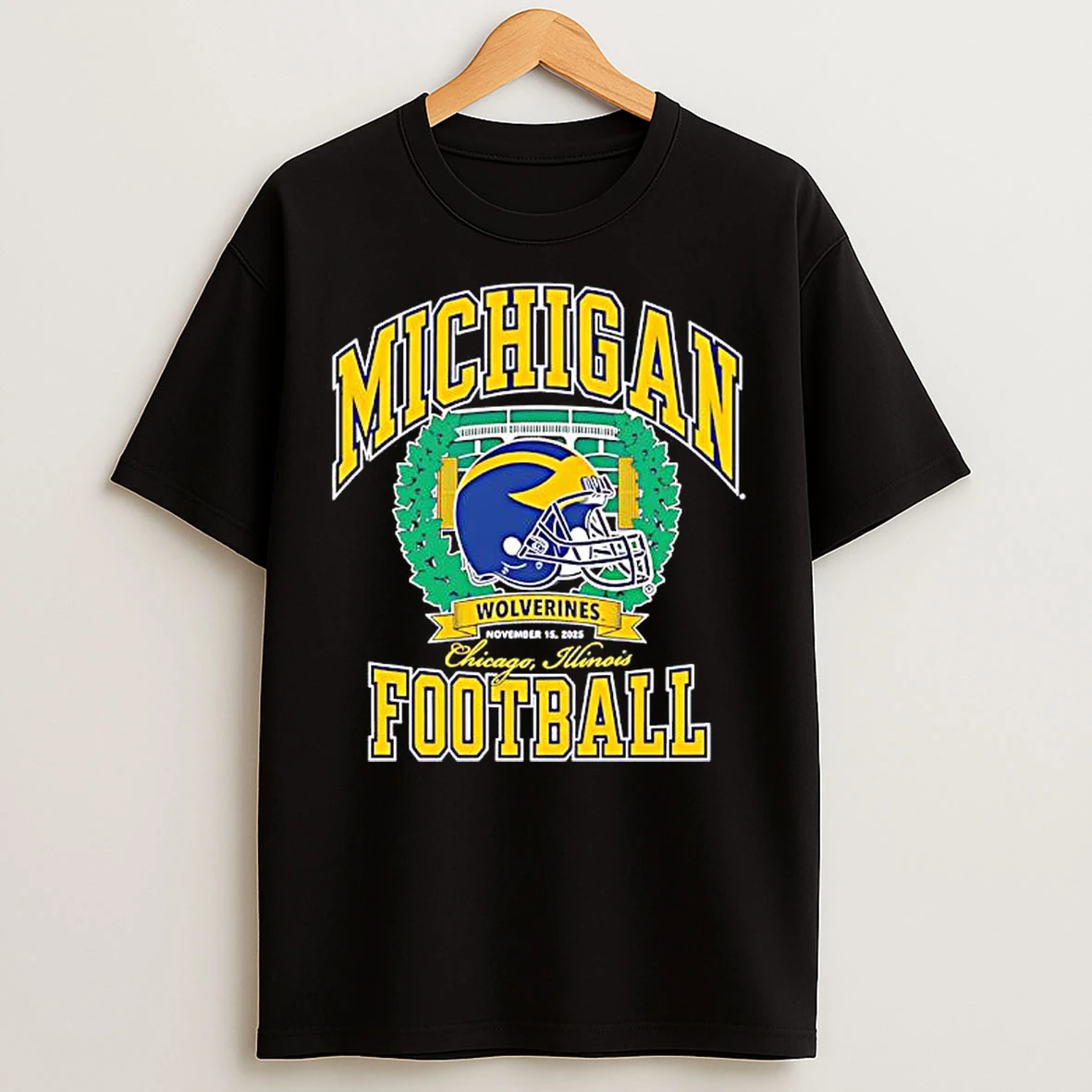 Valiant University Of Michigan Football Chicago Game T Shirts