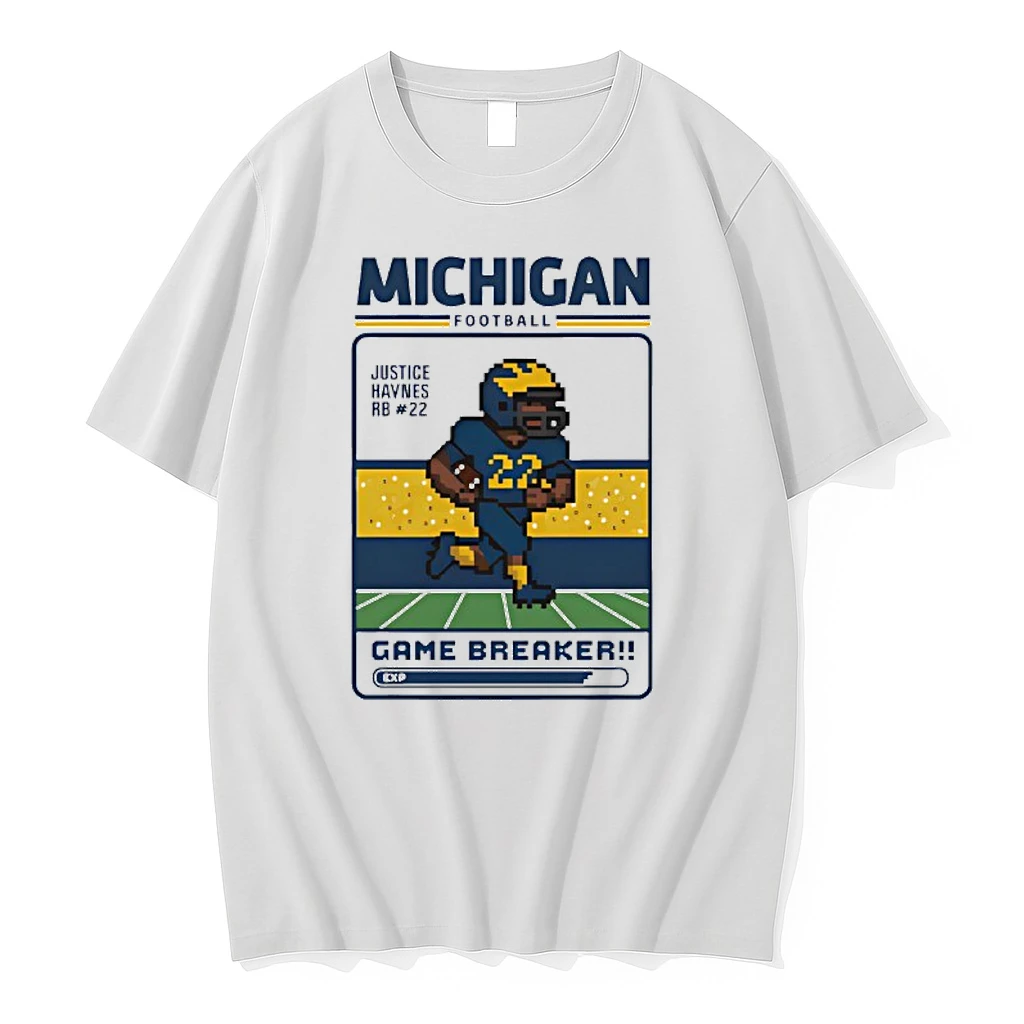 Valiant University Of Michigan Football Justice Haynes Game Breaker Shirts