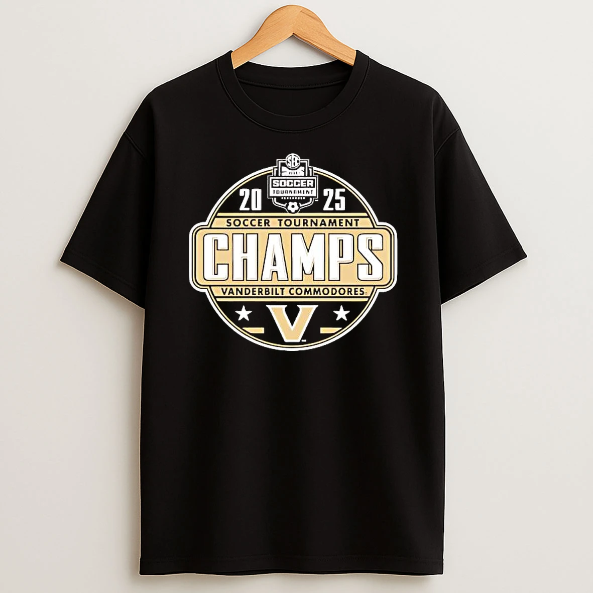 Vanderbilt Commodores 2025 Sec Soccer Tournament Champions Graphic Shirts