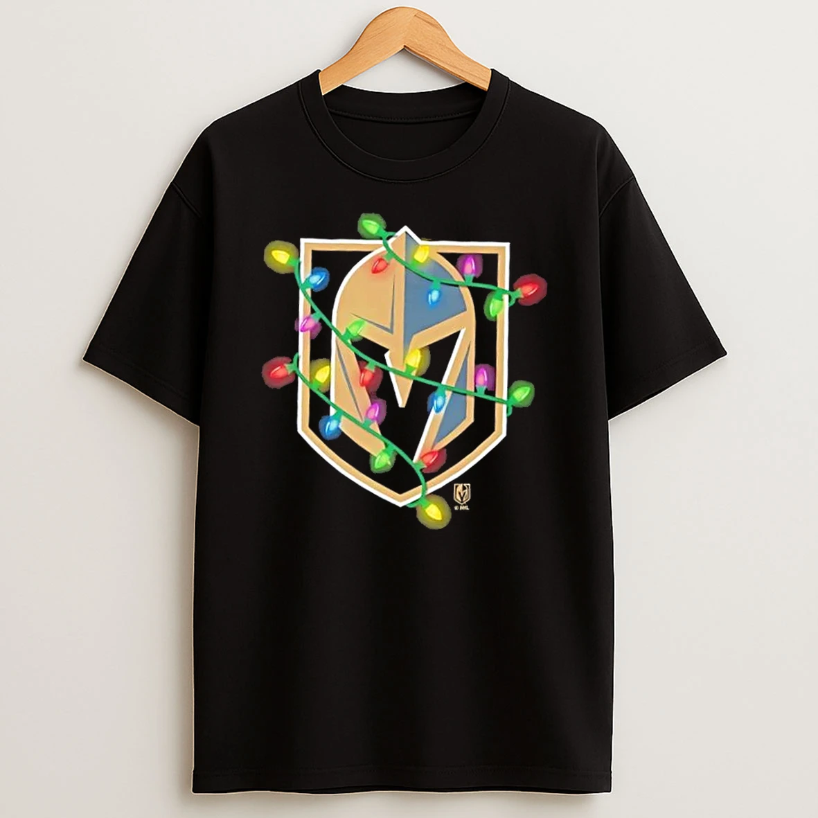 Vegas Golden Knights Logo Holiday Christmas Lights Shirts