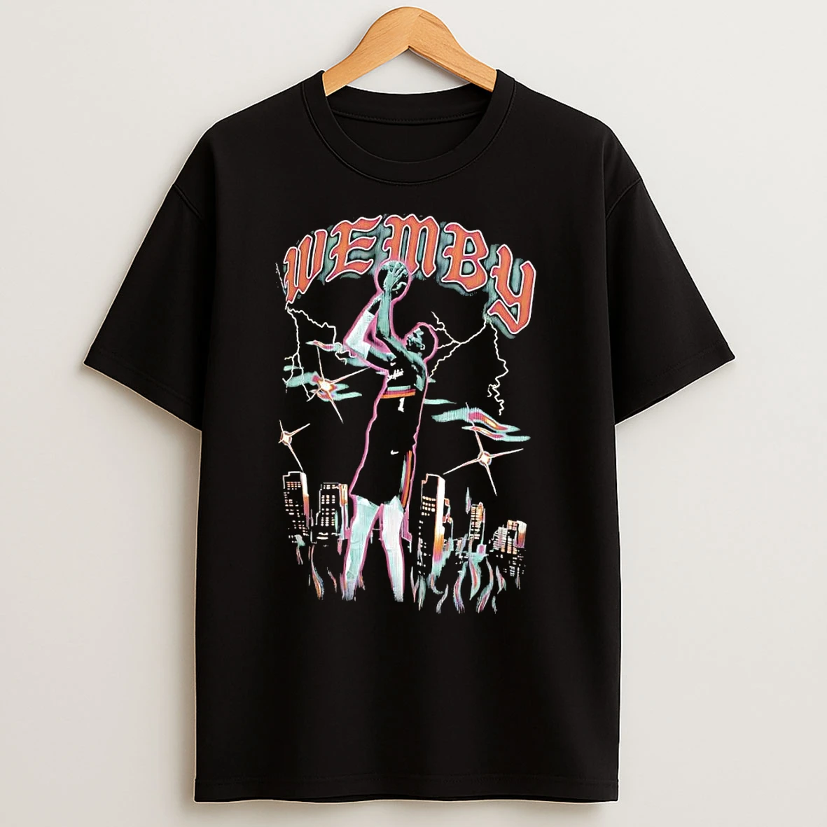 Victor Wembanyama Wemby City Skyline San Antonio Spurs T Shirts