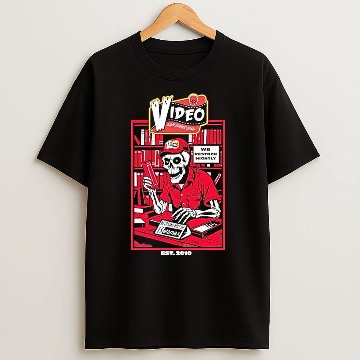 Video Sanctum We Restock Nightly Also Available In Betamax Skeleton Graphic Shirts