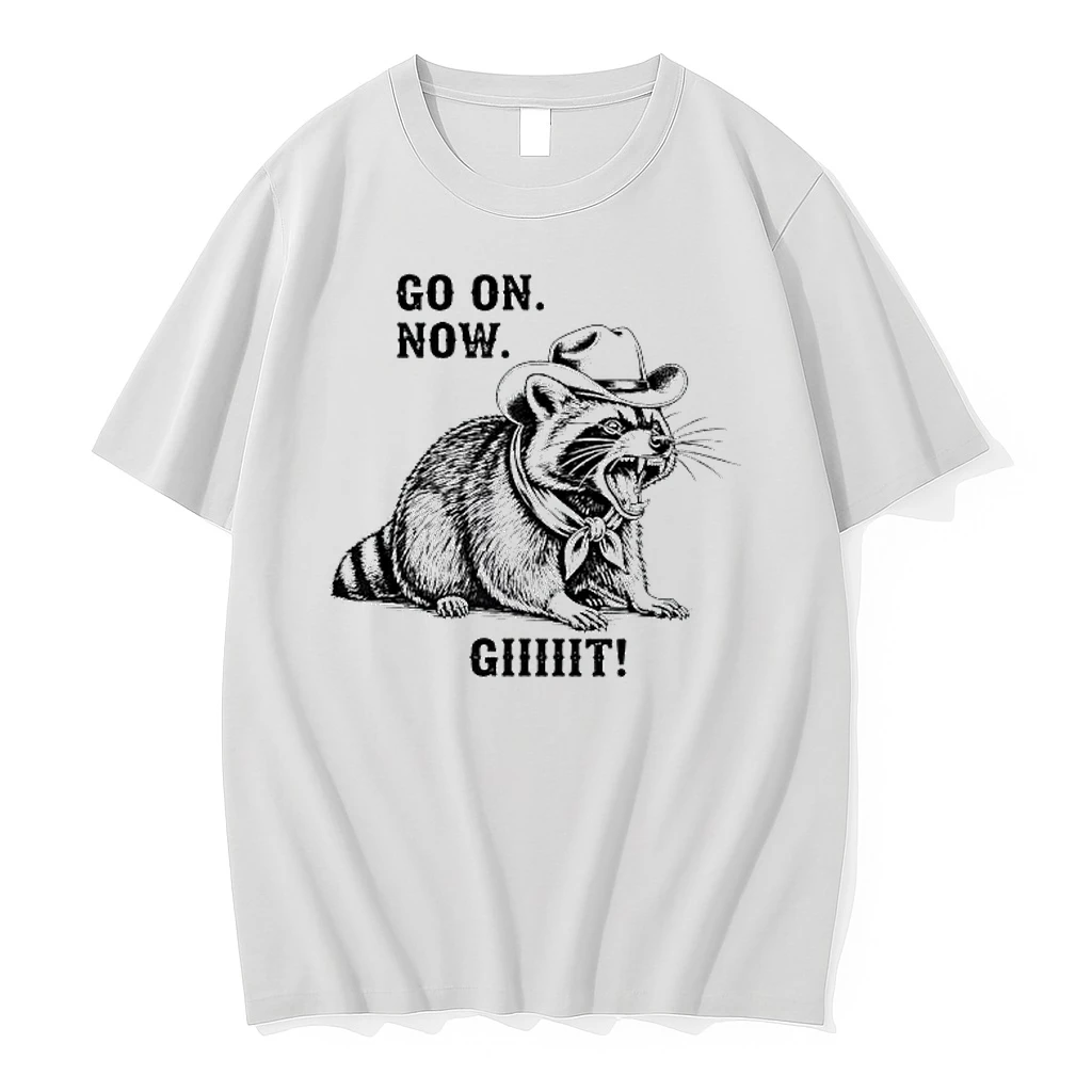 Vintage Cowboy Raccoon Go On Now Git Shirts
