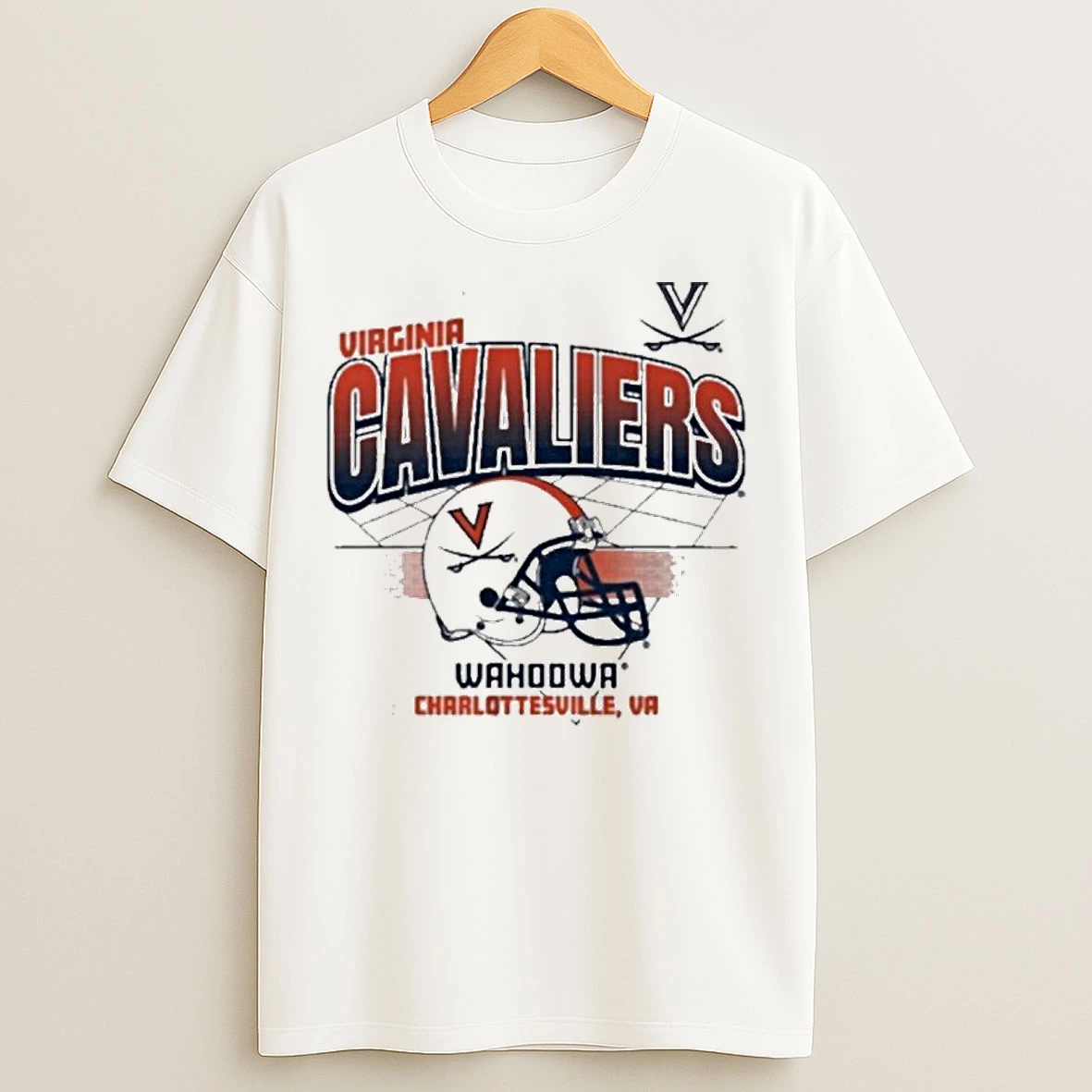 Virginia Cavaliers Football Wahoowa Charlottesville Va Helmet Grid T Shirts
