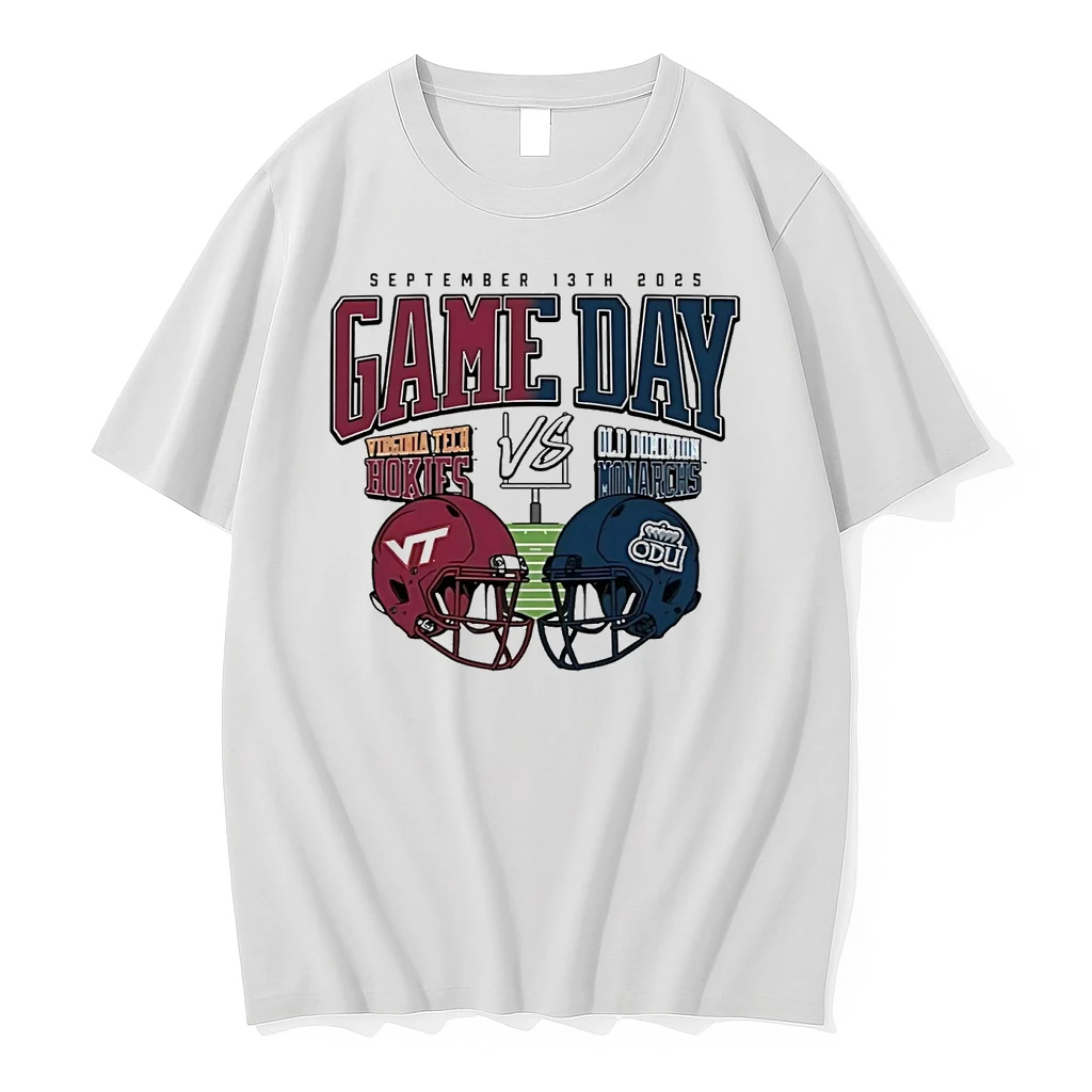 Virginia Tech Hokies Vs Old Dominion Monarchs 2025 Gameday Helmet Matchup Shirts