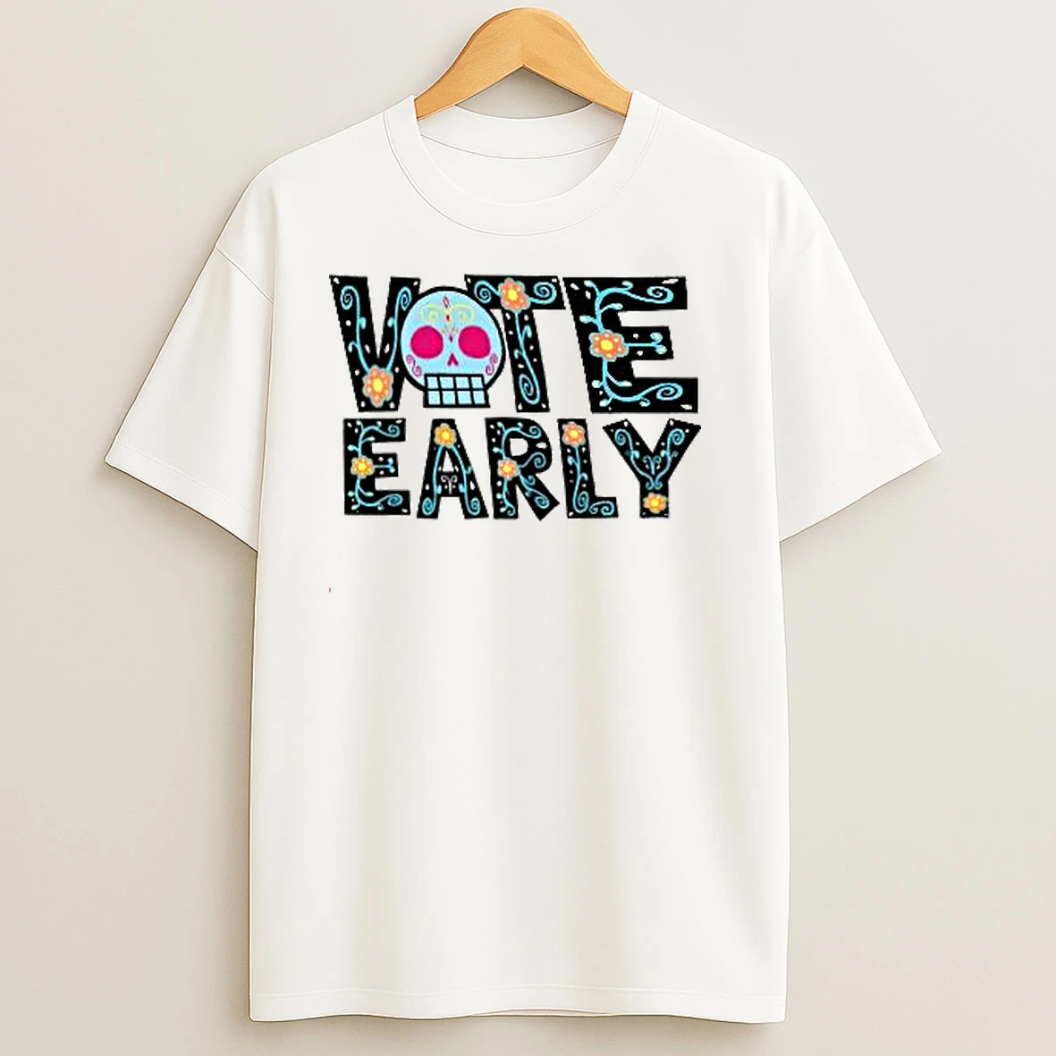 Vote Early Brocade Flowers T Shirts
