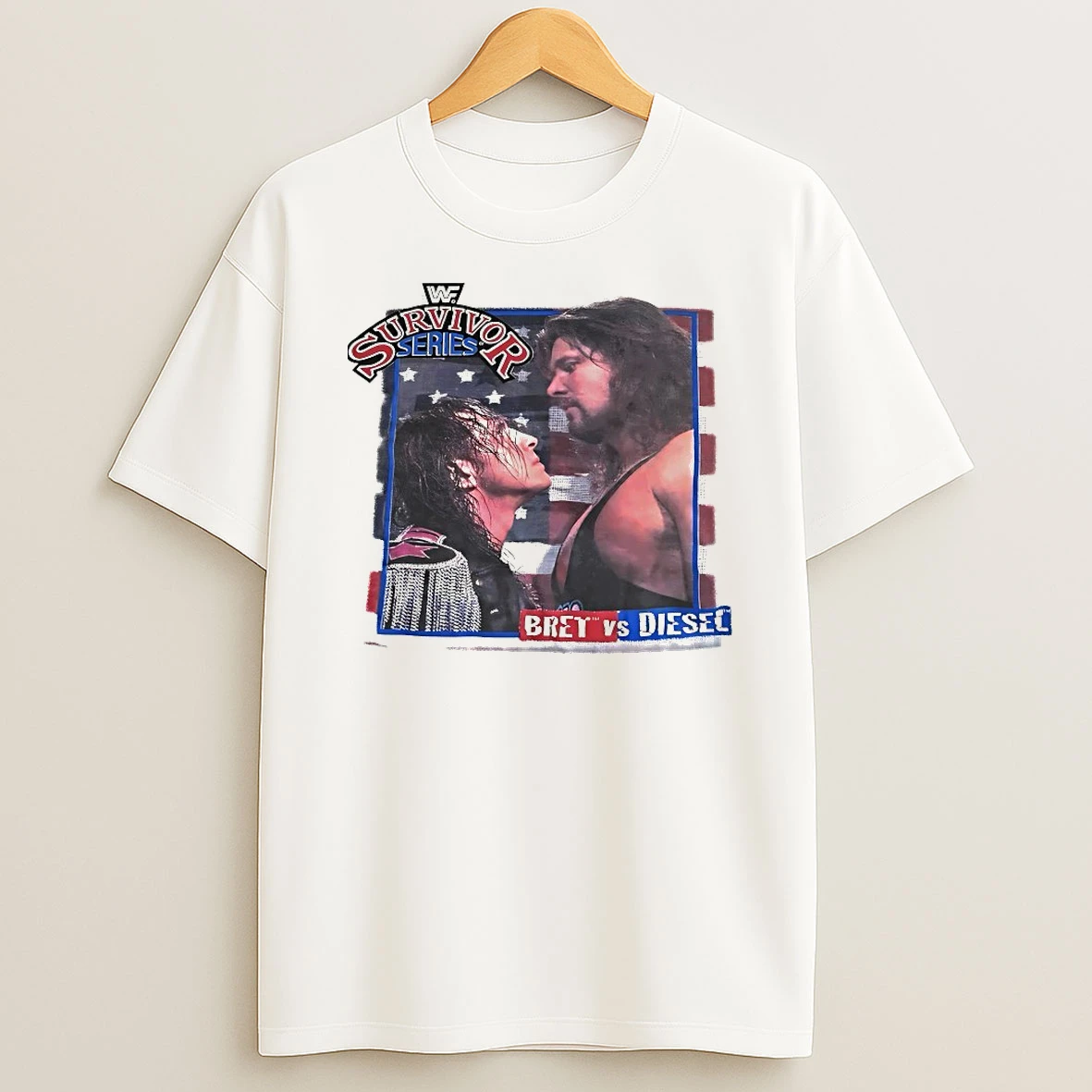 Wwf Survivor Series Diesel And Bret Hart 1995 Vintage Shirts