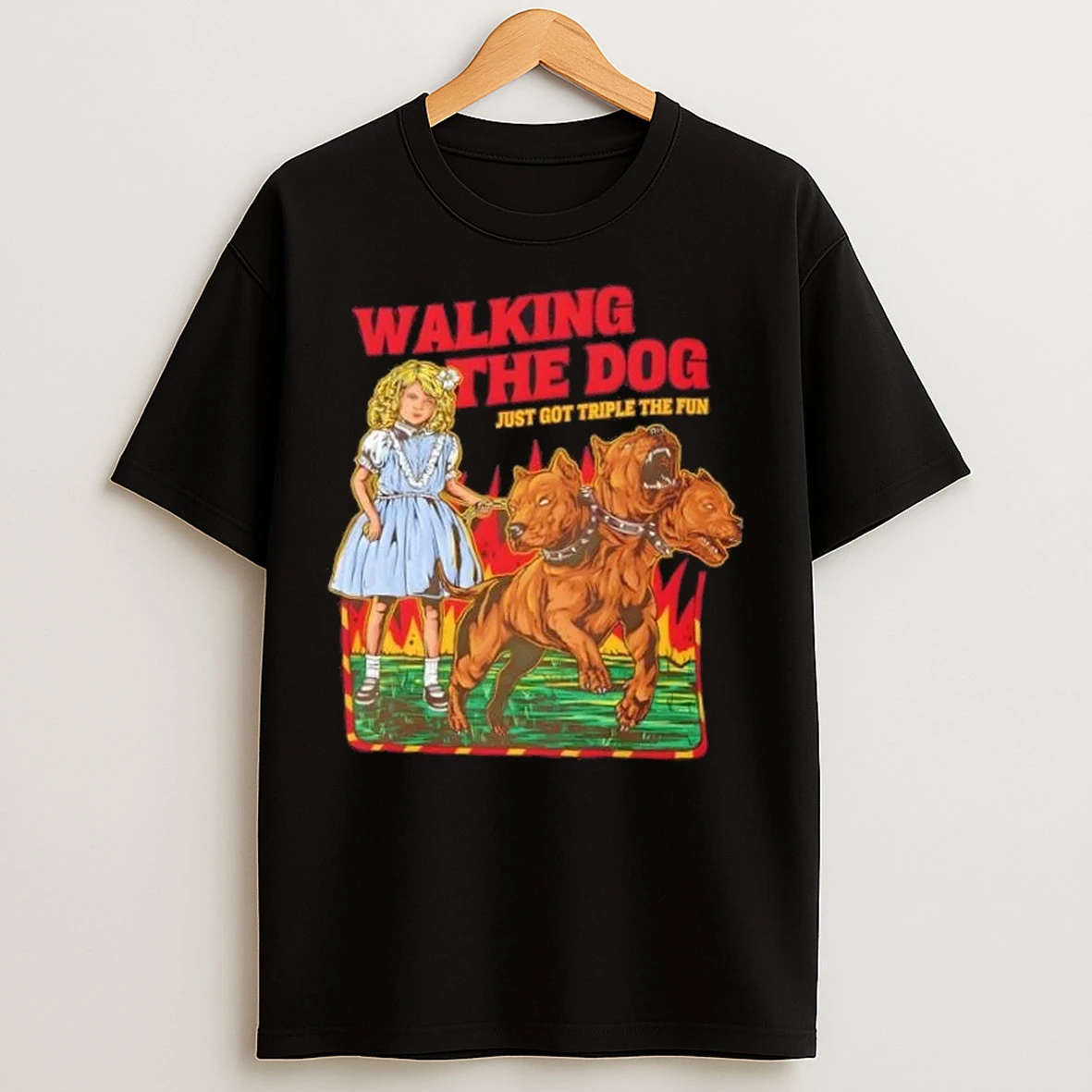 Walking The Dog Triple Fun T Shirts