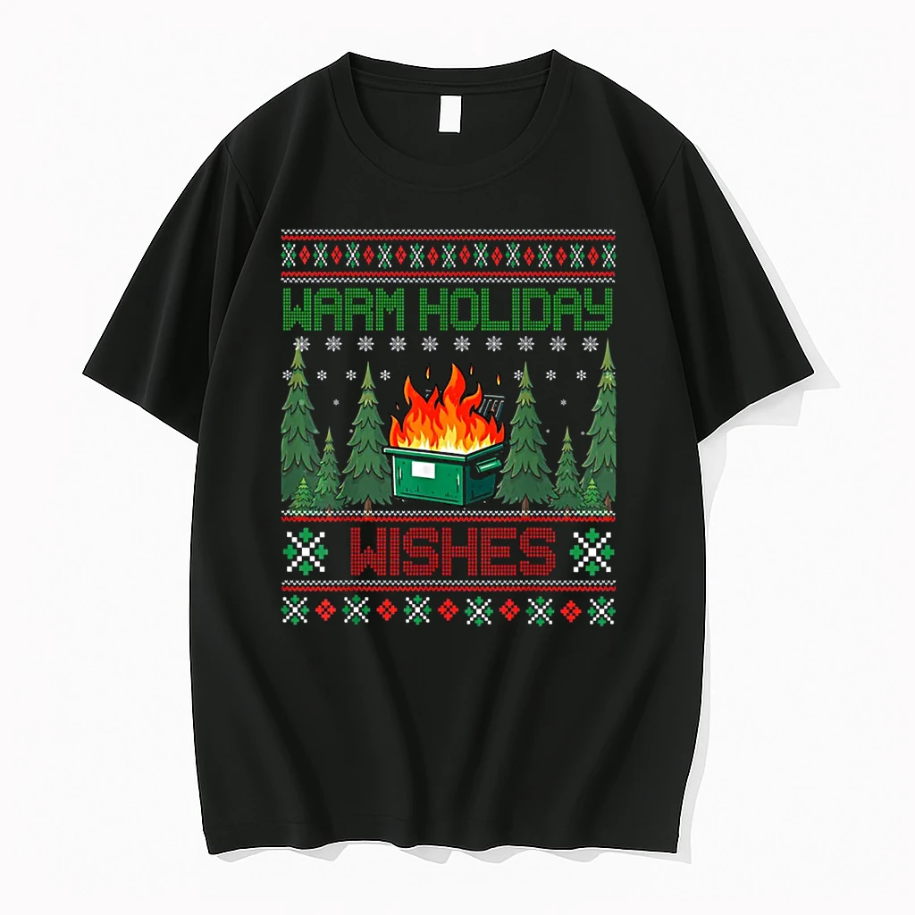 Warm Holiday Wishes Christmas Lights Dumpster Fire Shirts