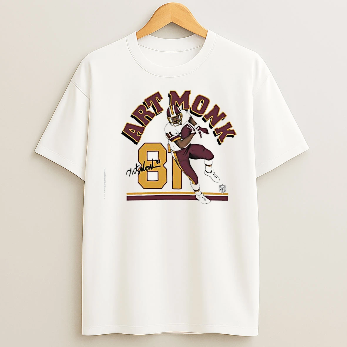 Washington Commanders Art Monk Retired Player Signature Graphic T Shirts