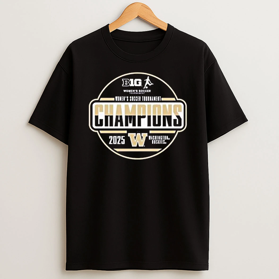 Washington Huskies 2025 Big Ten Womens Soccer Tournament Champions Locker Room Shirts