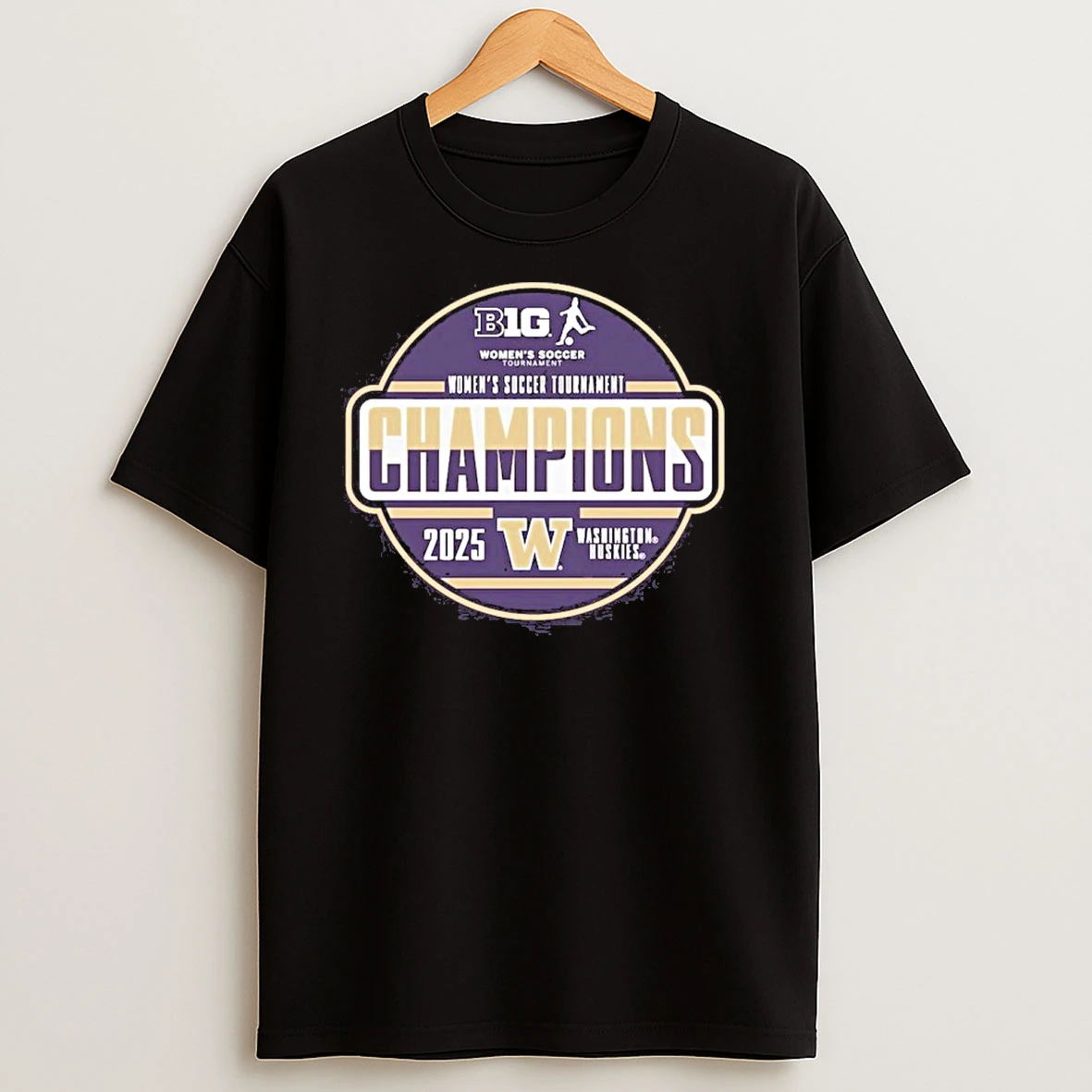 Washington Huskies 2025 Big Ten Womens Soccer Tournament Champions Locker Room T Shirts