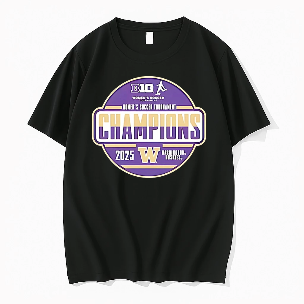 Washington Huskies Big Ten Womens Soccer Tournament Champions 2025 Shirts