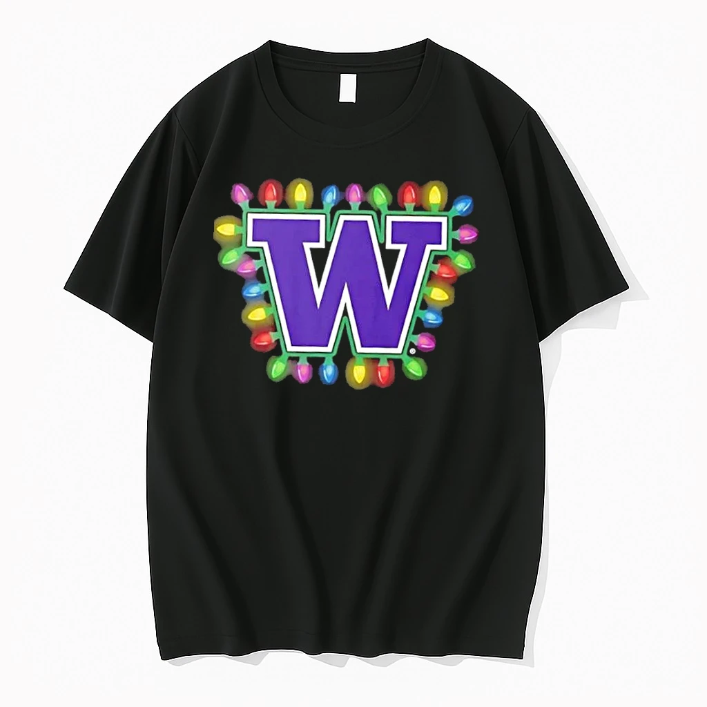 Washington Huskies Logo Holiday Christmas Lights Shirts