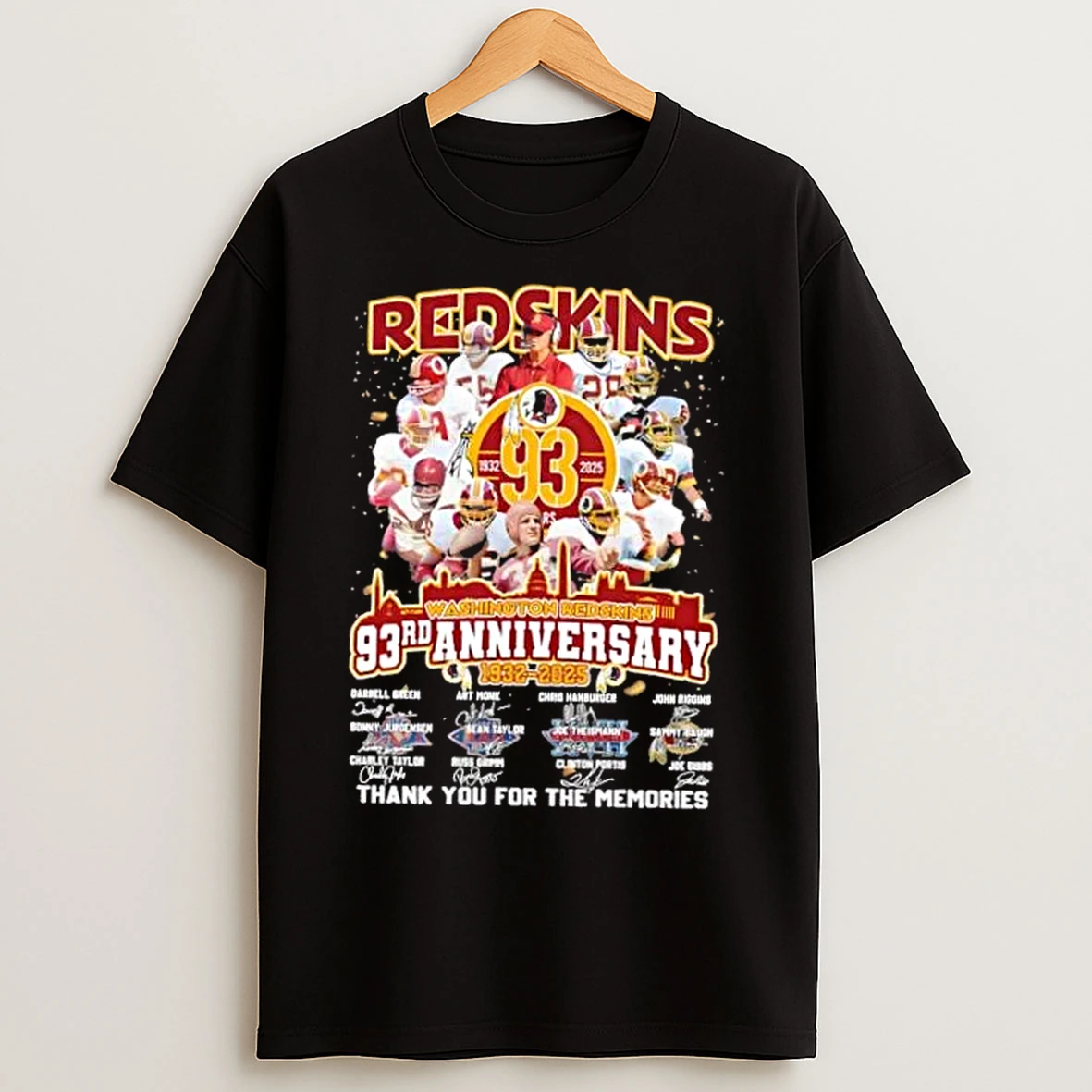 Washington Redskins 93rd Anniversary 1932 2025 Legends Thank You For The Memories T Shirts