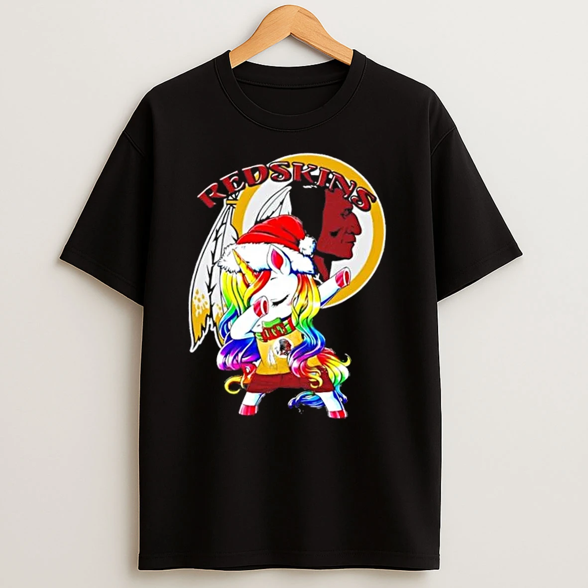 Washington Redskins X Unicorn Santa Hat Dabbing Merry Christmas T Shirts