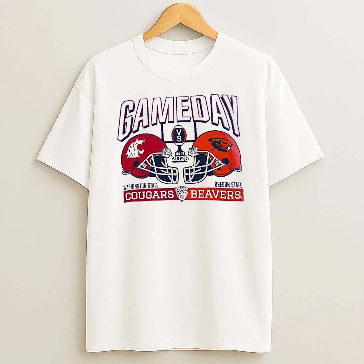 Washington State Cougars Vs Oregon State Beavers Pac 12 Gameday November 29 2025 Helmet Shirts