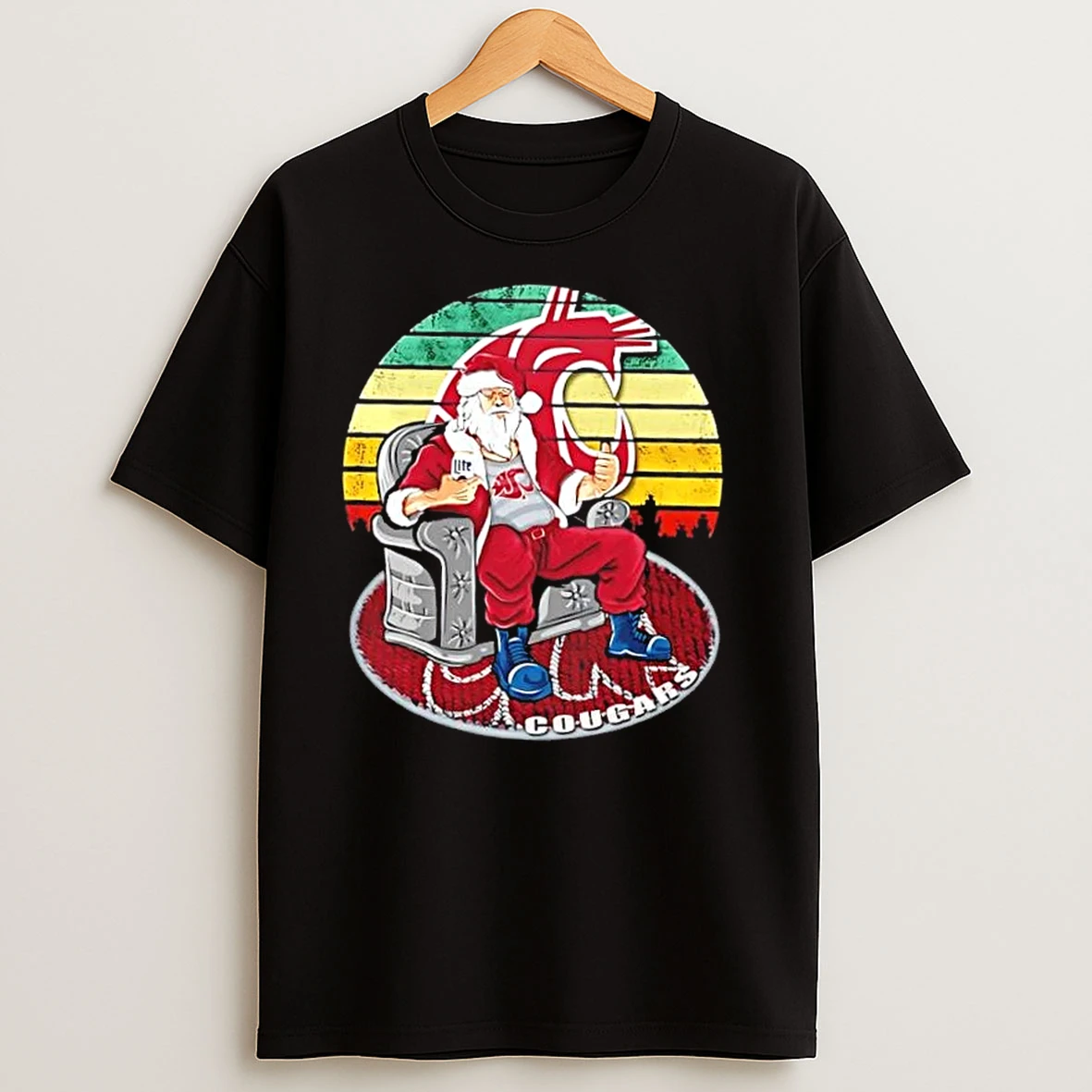 Washington State Cougars X Santa Claus Christmas Vintage T Shirts
