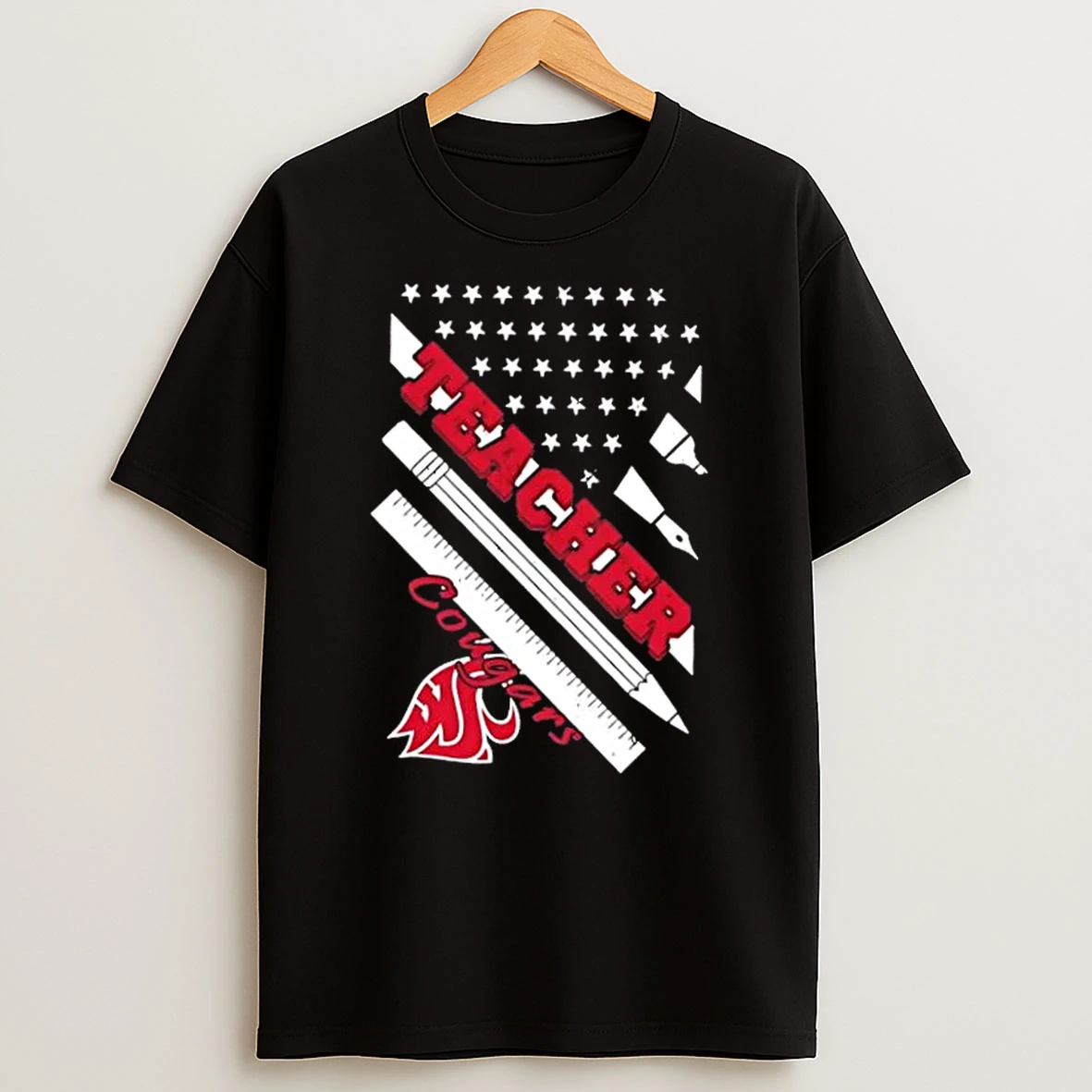 Washington State Cougars X Teacher American Flag Shirts