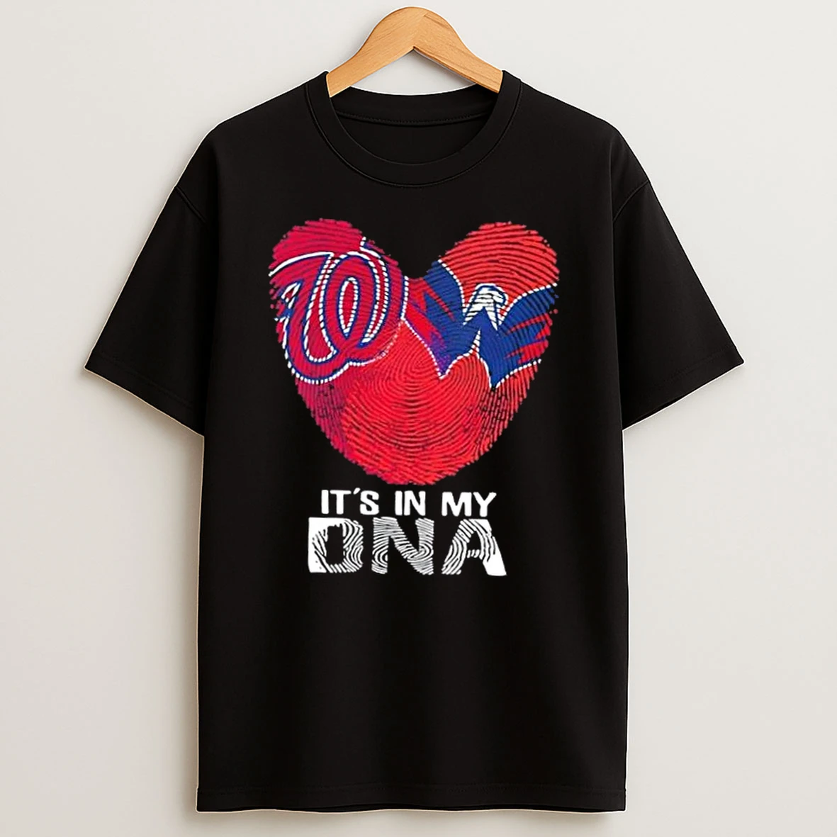 Washington Sports Nationals X Capitals Its In My Dna Fingerprint Heart Shirts