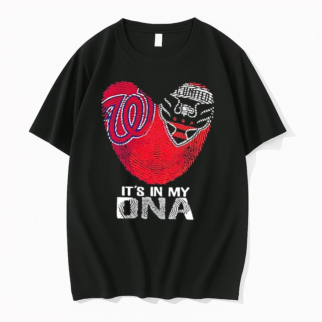 Washington Sports Nationals X Dc United Its In My Dna Fingerprint Heart Shirts