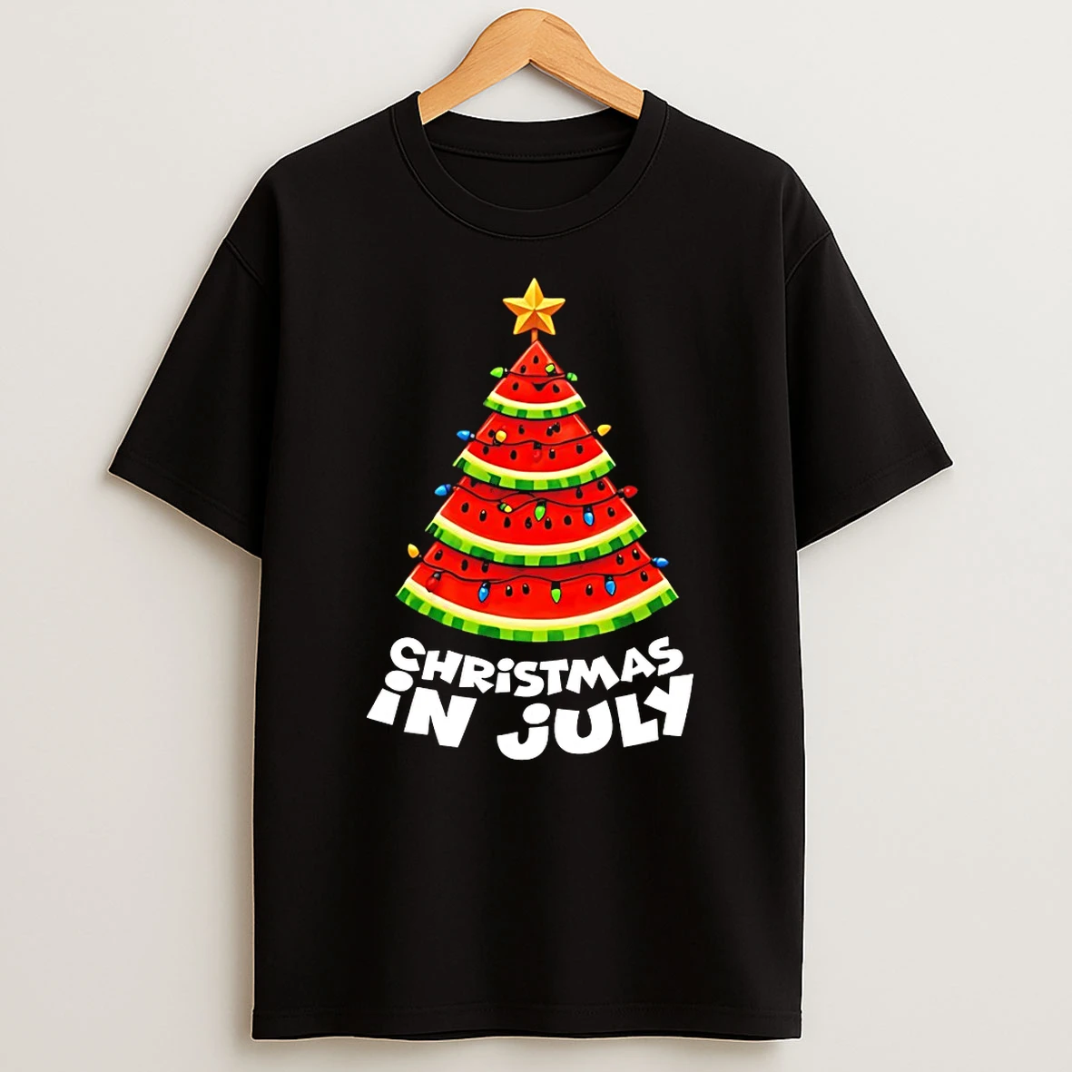 Watermelon Xmas Tree Christmas In July Shirts