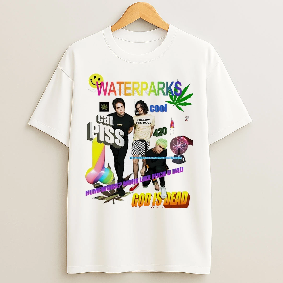 Waterparks Cat Piss God Is Dead T Shirts