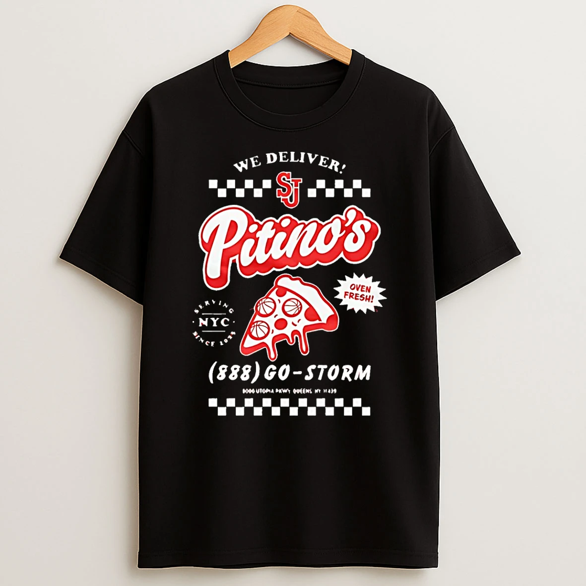 We Deliver Pitinos Pizza Oven Fresh Go Storm Shirts
