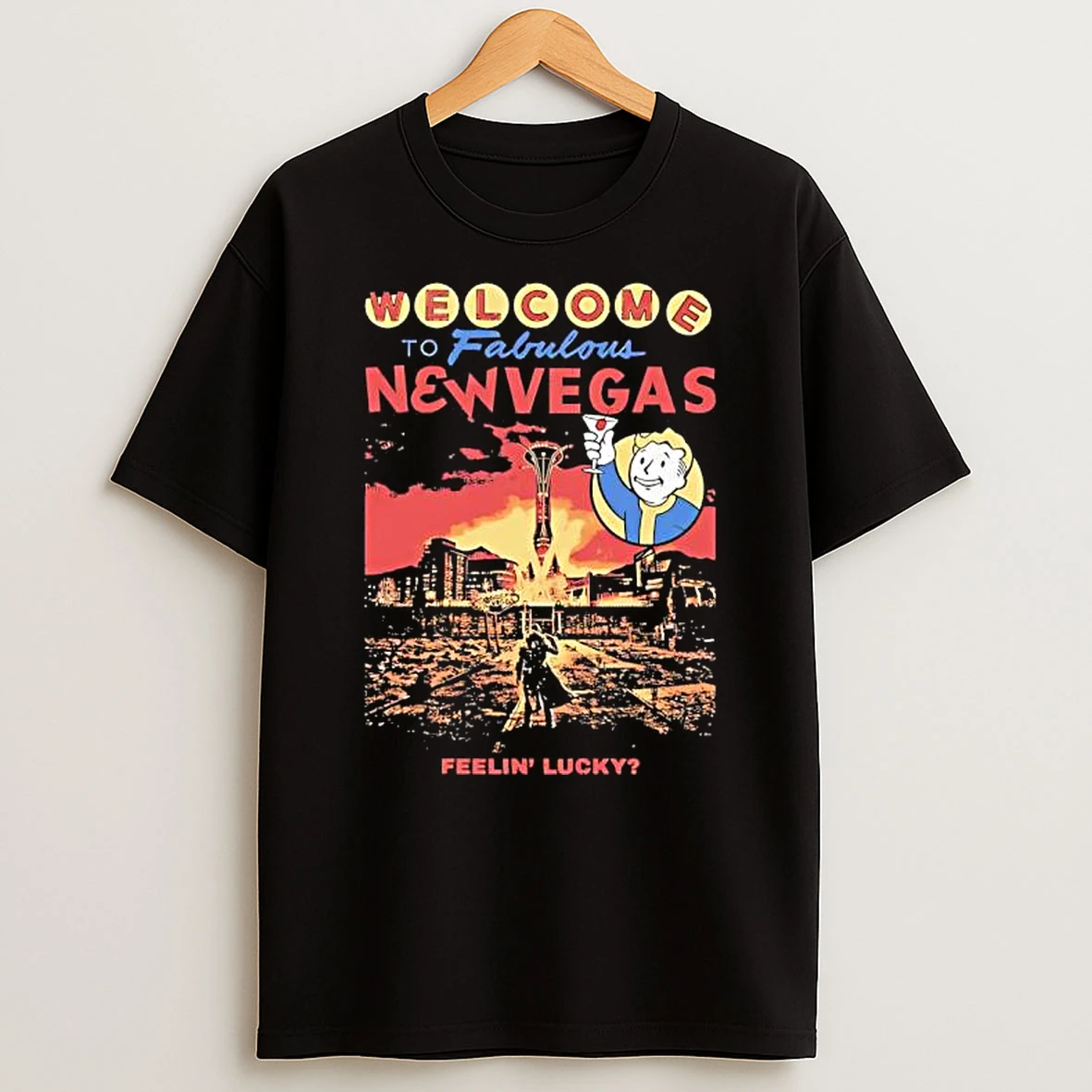 Welcome To Fabulous New Vegas Feelin Lucky Graphic Shirts