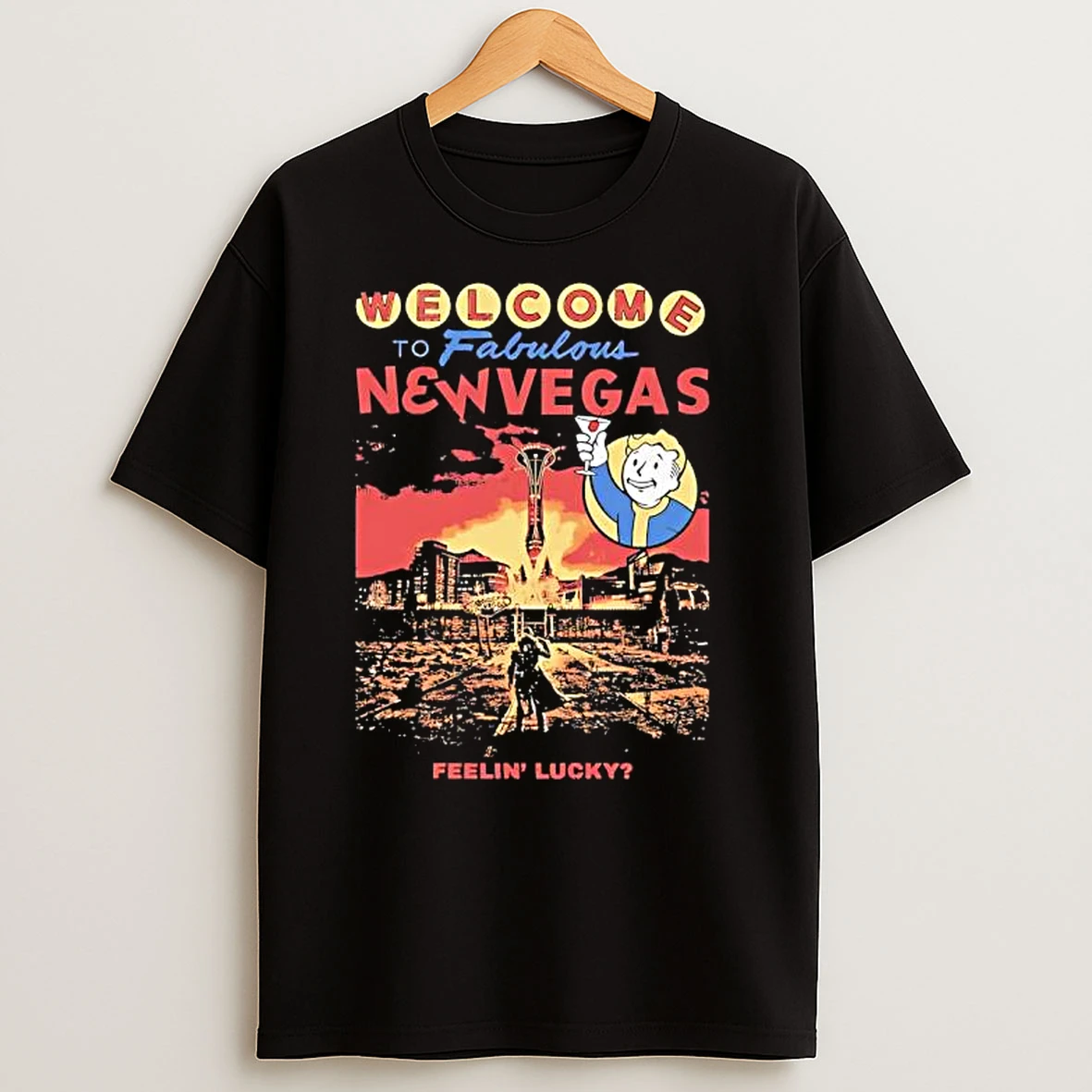 Welcome To Fabulous New Vegas Feelin Lucky Graphic T Shirts