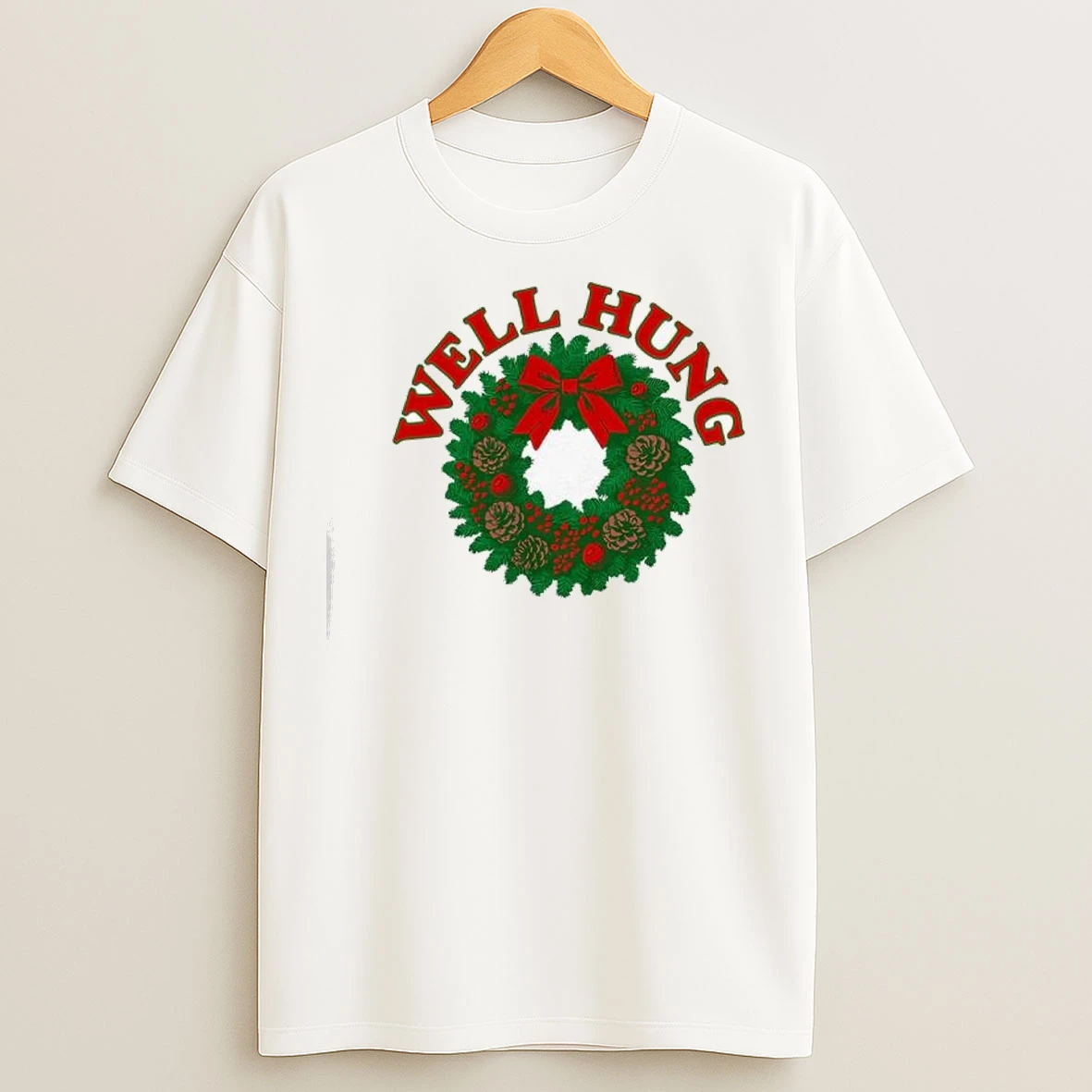 Well Hung Green Pine Boughs Christmas Graphic T Shirts