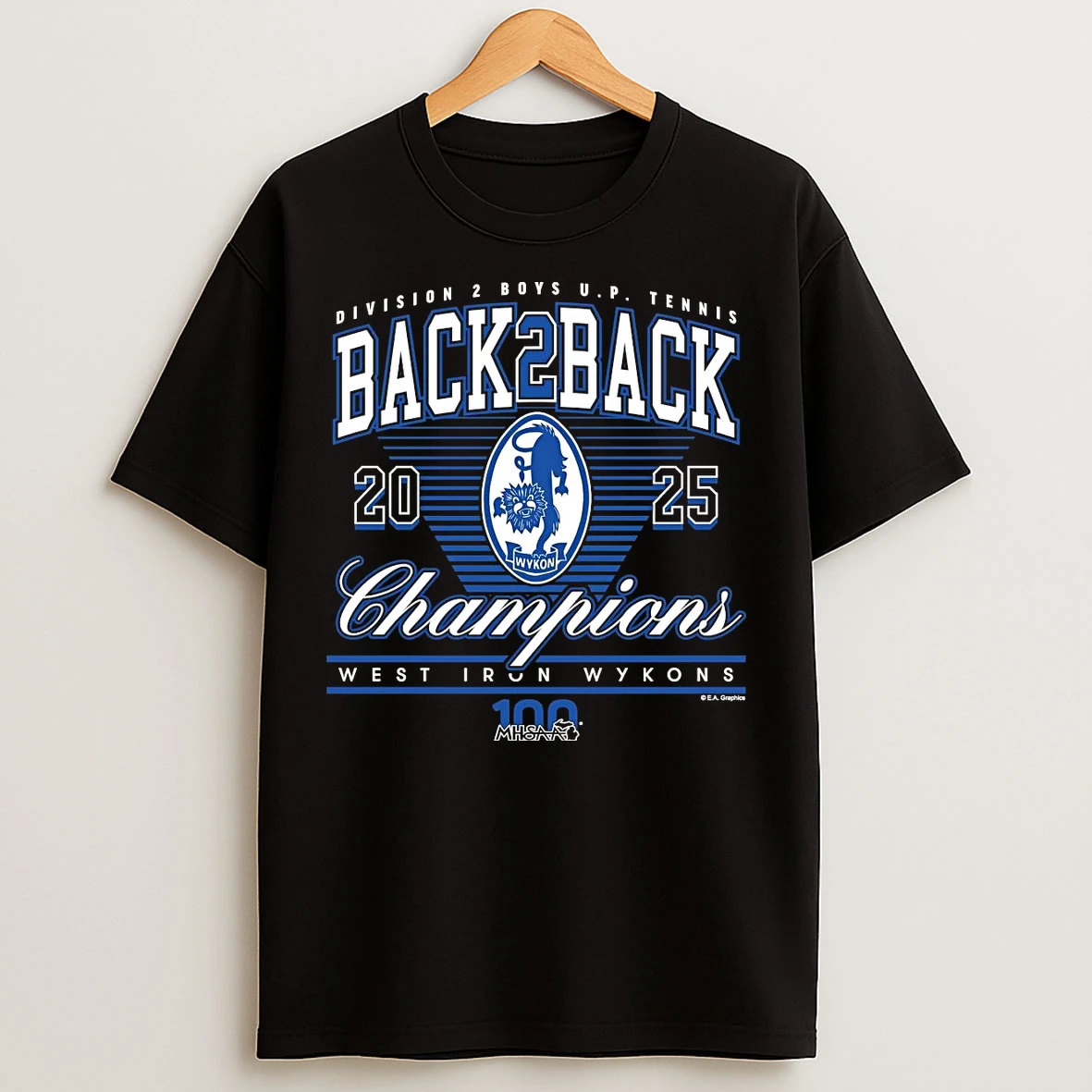 West Iron Wykons 2025 Boys Up Tennis D2 Back 2 Back Champions T Shirts