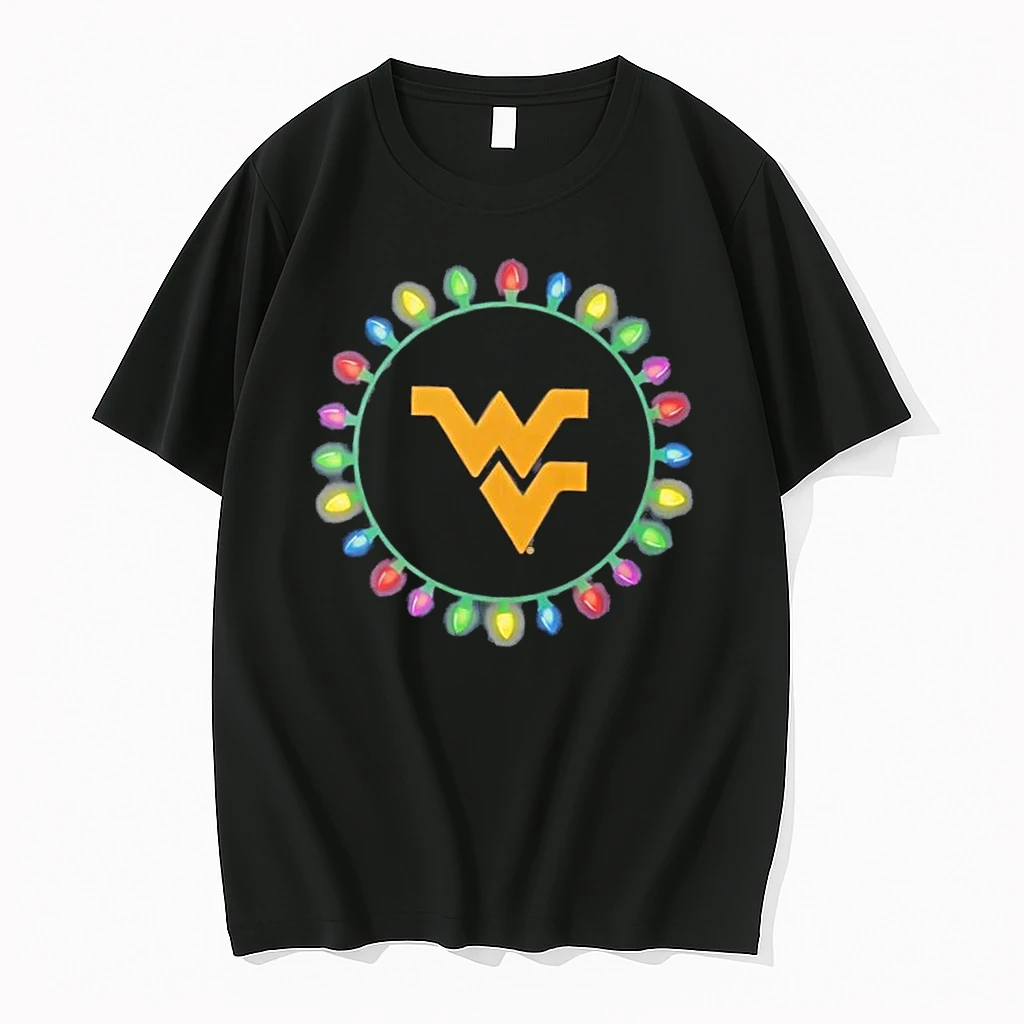 West Virginia Mountaineers Logo Holiday Christmas Lights Shirts