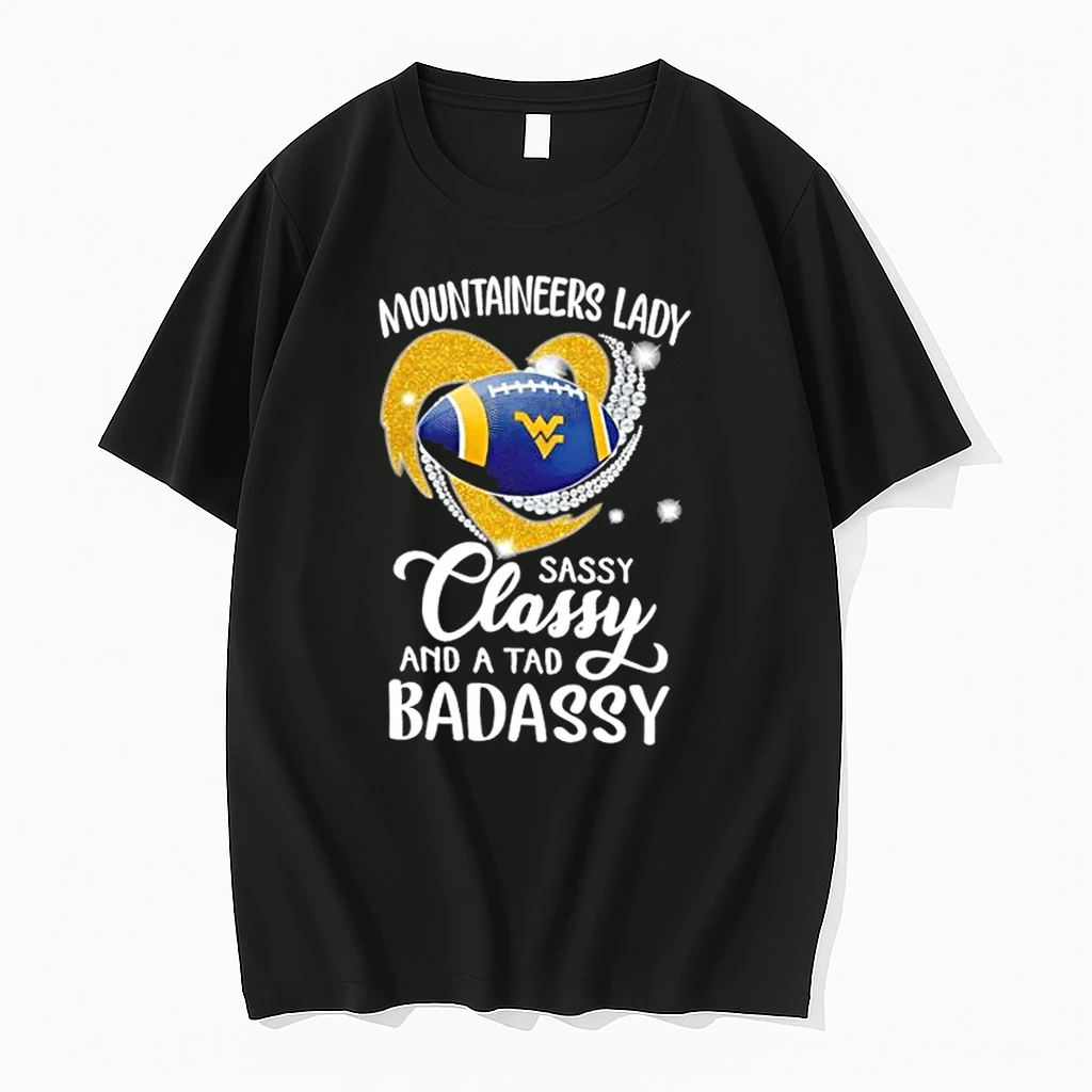 West Virginia Mountaineers Lady Sassy Classy And A Tad Badassy Diamond Heart Shirts