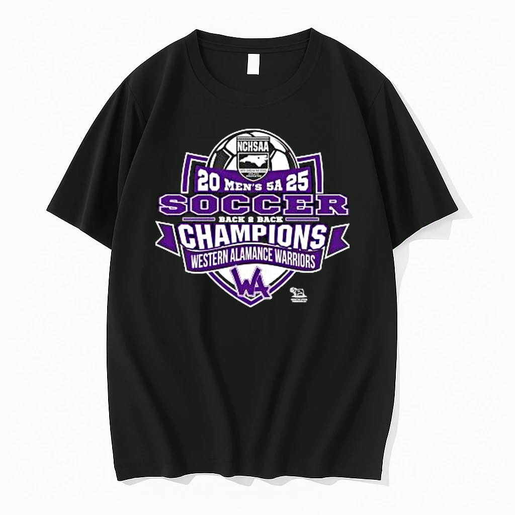 Western Alamance Warriors Nchsaa Mens 5a 2025 Soccer Division Champions Shirts