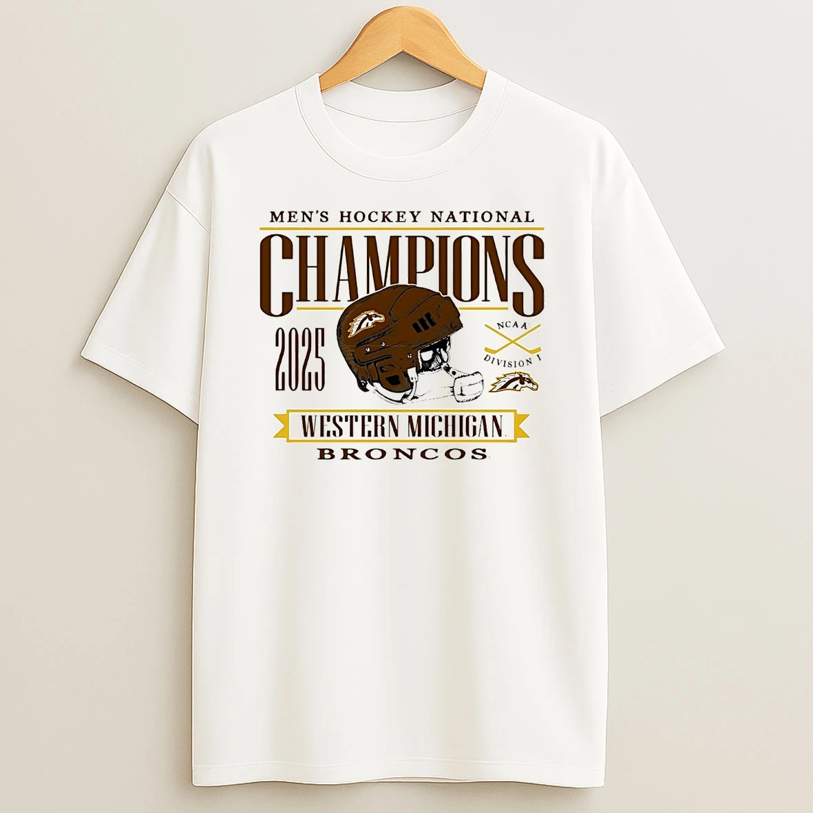 Western Michigan Broncos 2025 Ncaa D1 Mens Hockey National Champions Shirts