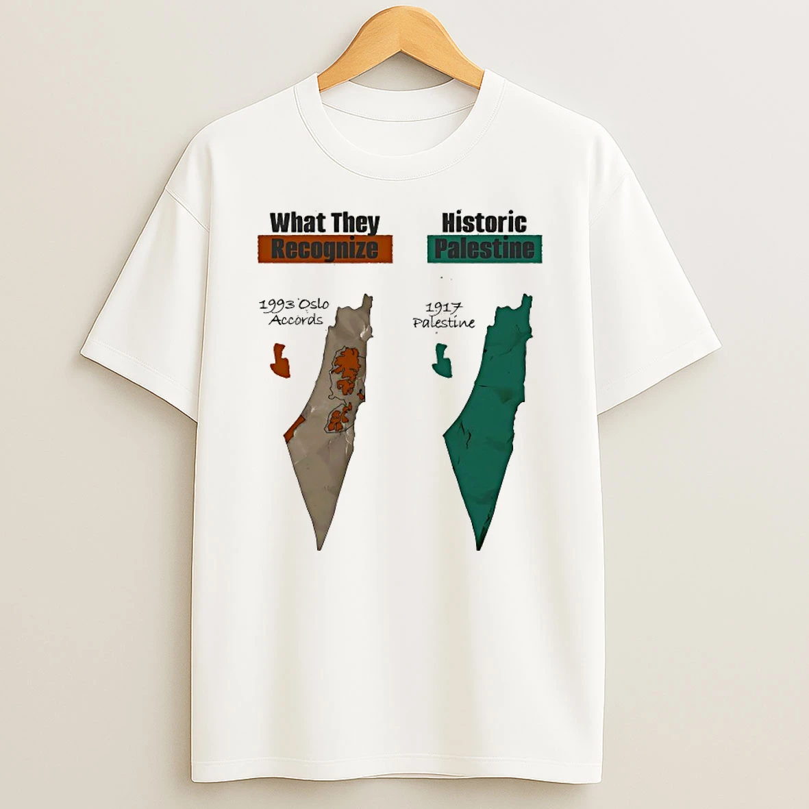 What They Recognize 1993 Oslo Accords Historic Palestine 1917 Palestine Shirts