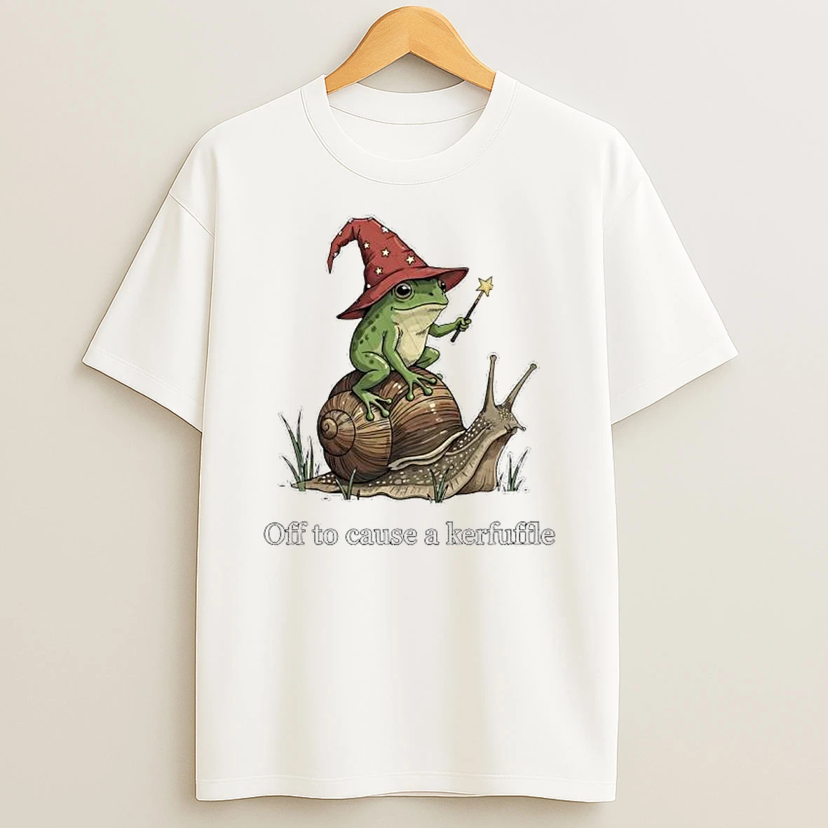 Whimsical Wizard Frog Off To Cause A Kerfuffle Shirts