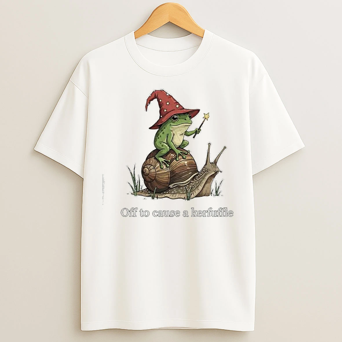 Whimsical Wizard Frog Off To Cause A Kerfuffle T Shirts